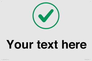 Custom plain background, green tick in circle sign